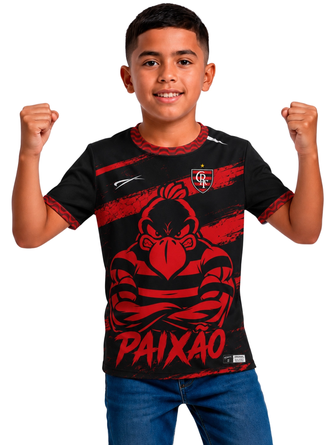 Camisa Rubro Negro Torcedor Infantil Unissex