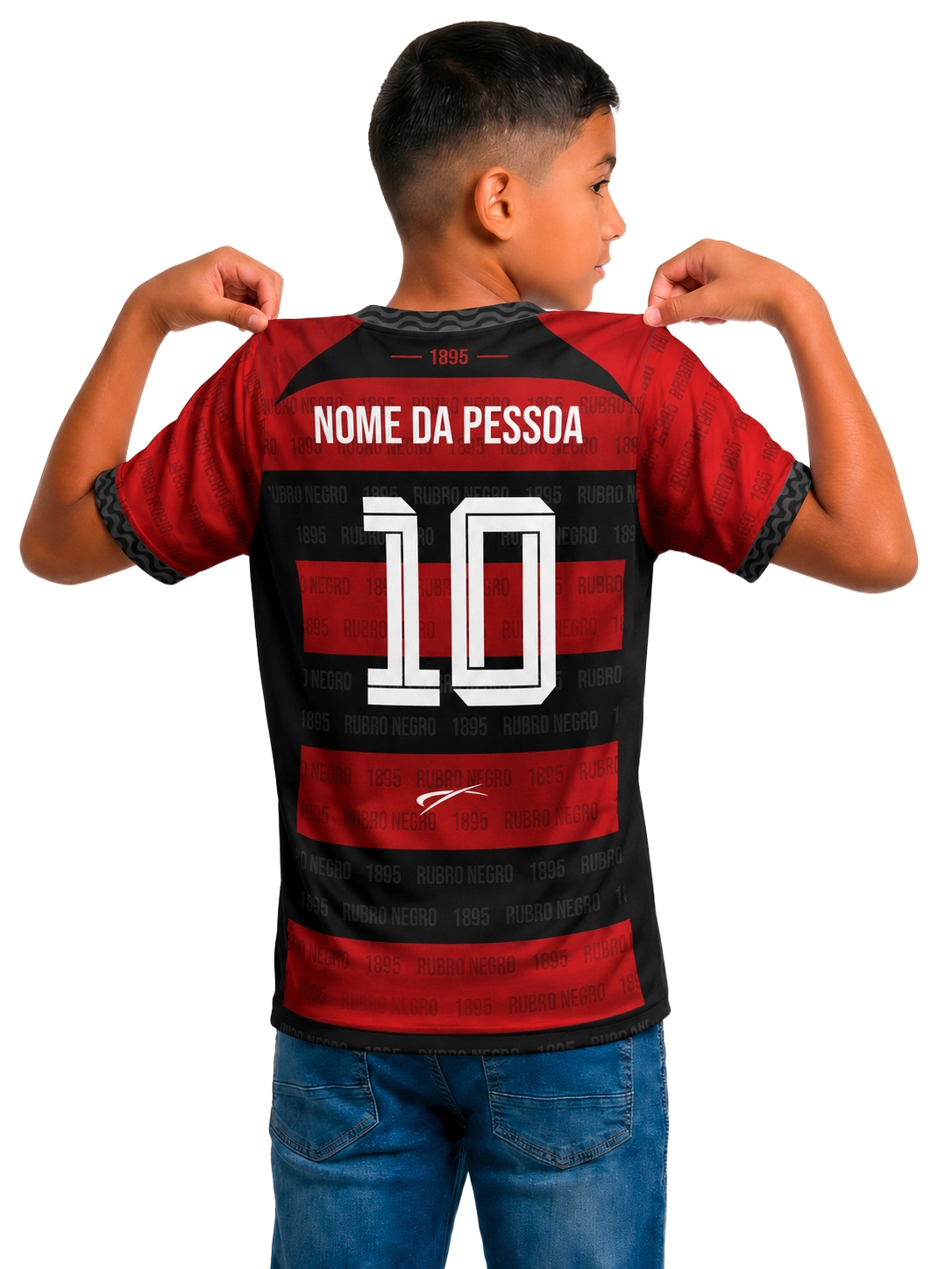 Camisa Rubro Negro Jogador Infantil Unissex - Branco