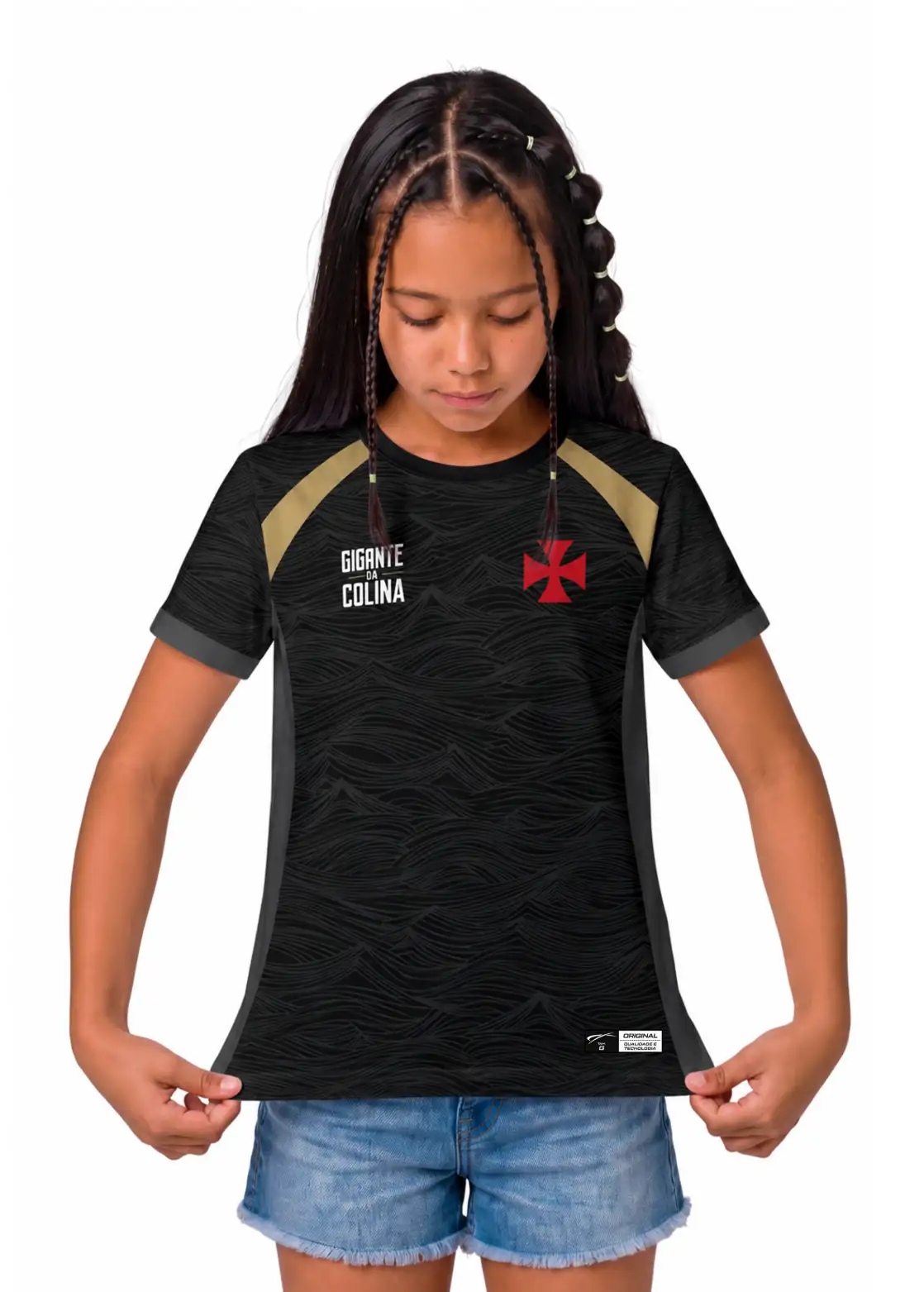 Camisa Infantil Casual Unissex Vasco da Gama - Escura - Branco