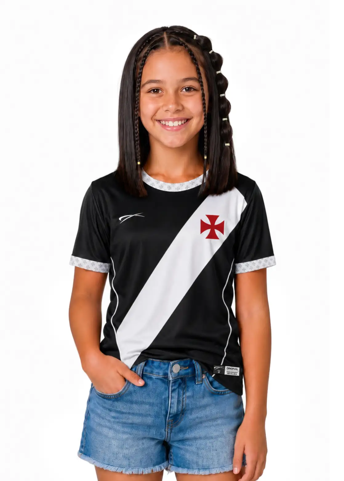 Camisa Infantil Jogador Unissex Vasco da Gama - Branco