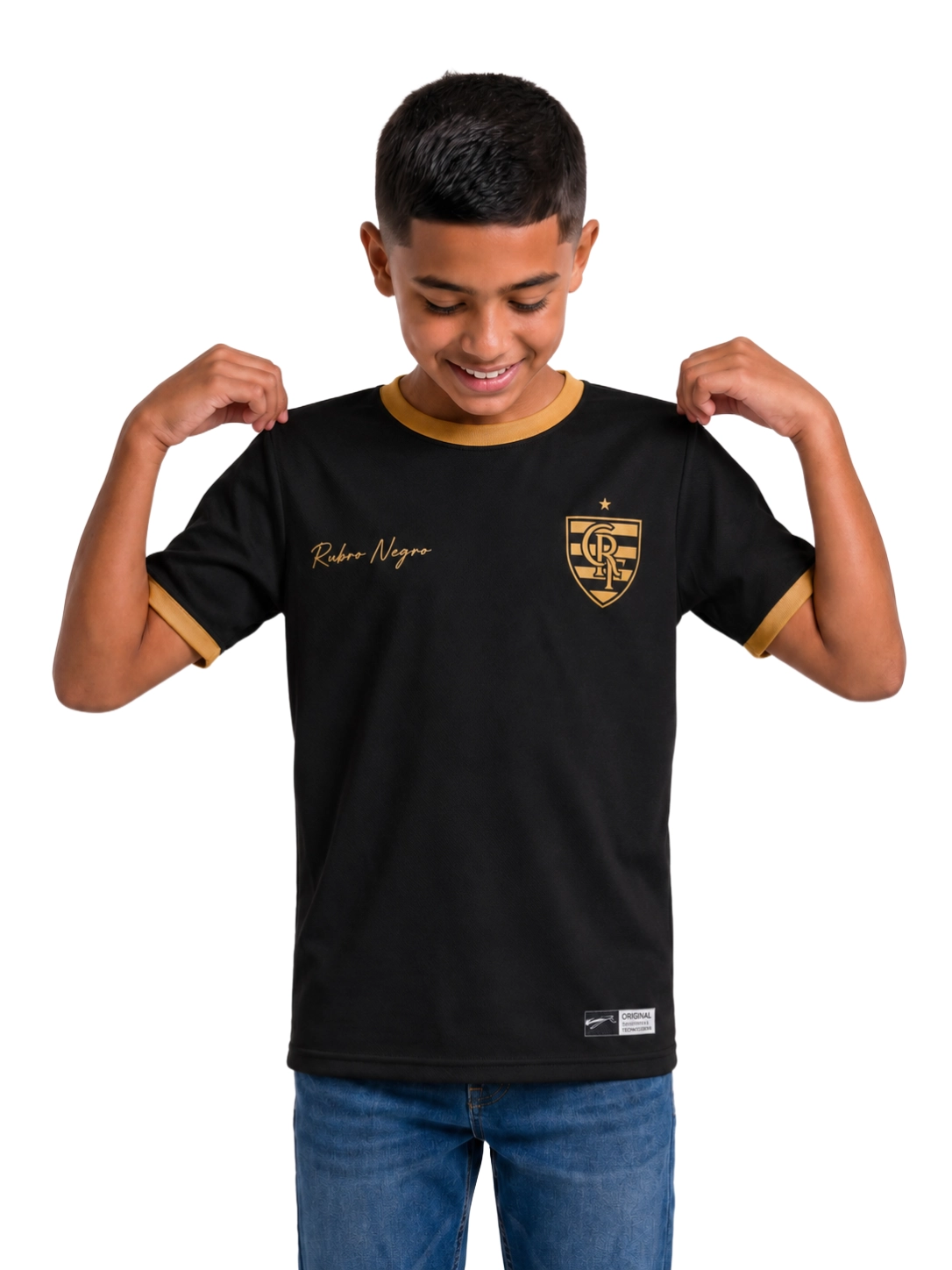 Camisa Infantil Rubro Negro Casual