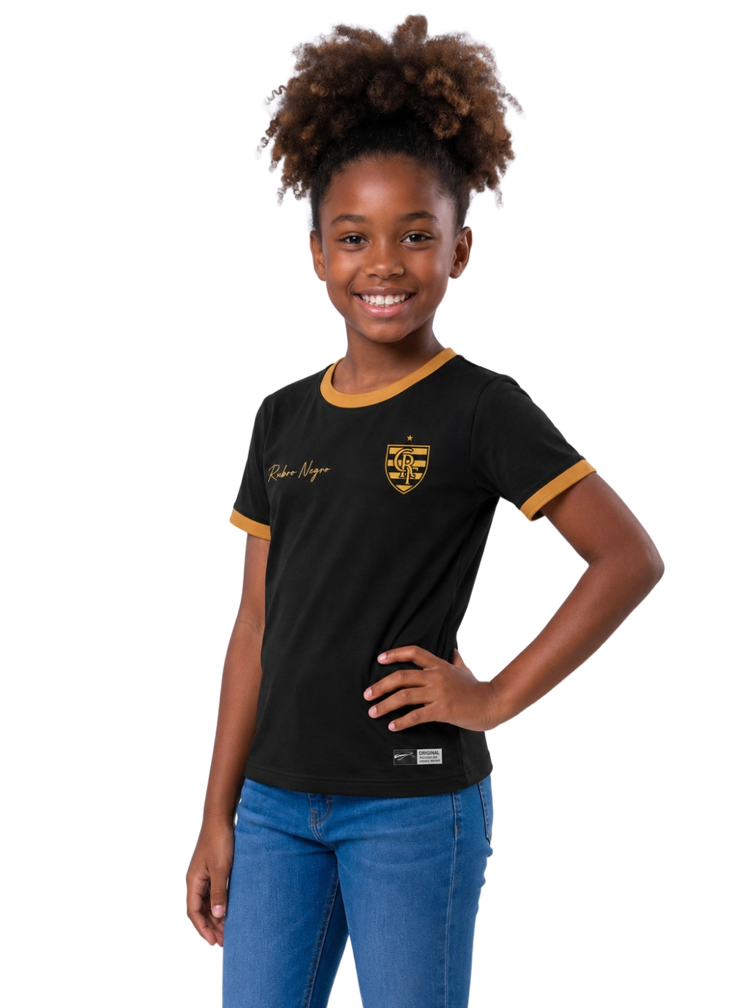 Camisa Infantil Rubro Negro Casual - Branco