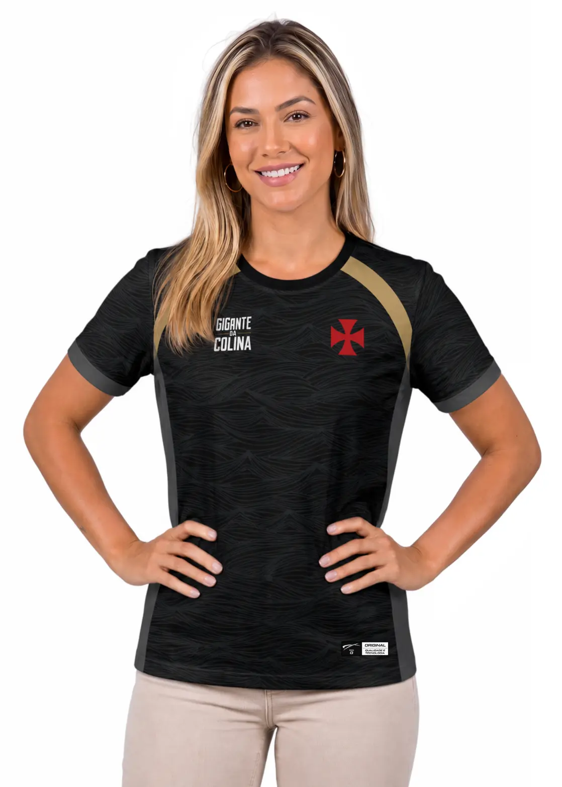 Camisa Casual Unissex Vasco da Gama - Escura - Branco